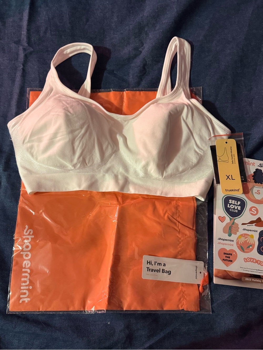 Truekind by Shapermint Daily Comfort Wireless Bra XL White Seamless NWT